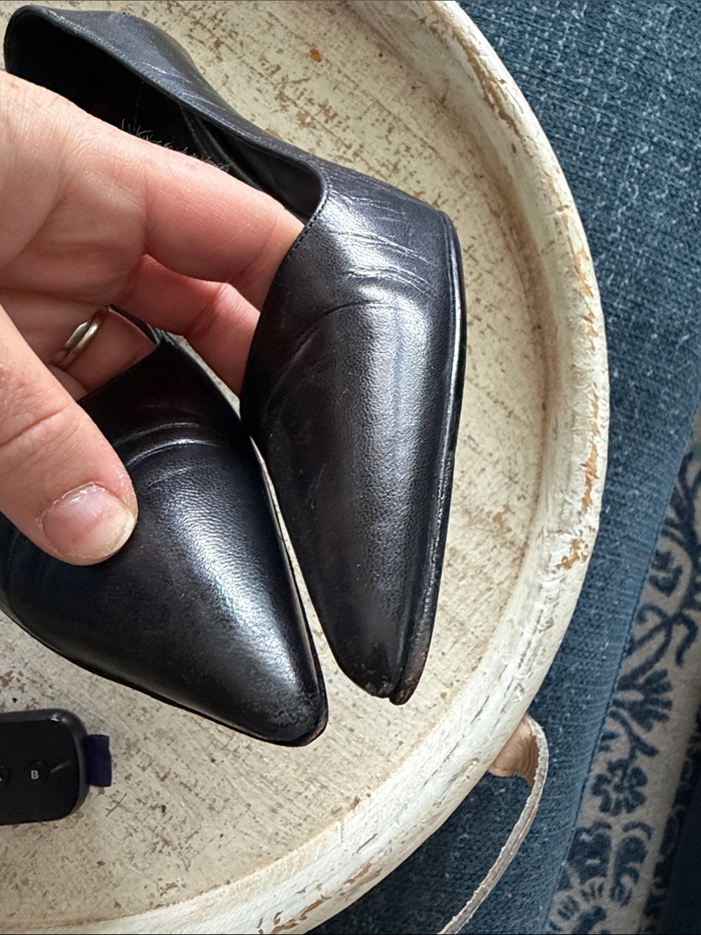 Prada Black Leather Pointed-Toe Heels - Picture 13 of 13